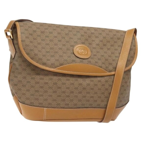 GUCCI Micro GG Supreme Shoulder Bag PVC Beige Gold - Picture 1 of 16
